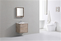 DeLusso 24" Nature Wood Wall Mount Modern Bathroom Vanity