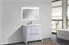 AD636-GW 36'' KubeBath Dolce Gloss White Modern Bathroom Vanity with White Quartz Counter-Top