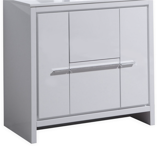 AD636-GW-Cabinet 36'' KubeBath Dolce Gloss White Modern Bathroom Cabinet only (no counter top no sink)