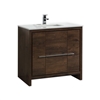 AD636-RW 36'' KubeBath Dolce Rose Wood Modern Bathroom Vanity with White Quartz Counter-Top