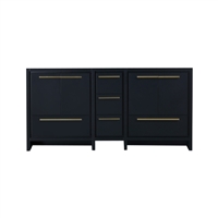 AD672-BLUE-Cabinet 72'' KubeBath Dolce Double Sink Navy Blue Modern Bathroom Cabinet only (no counter top no sink)