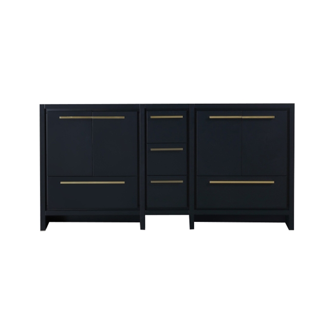 AD672-BLUE-Cabinet 72'' KubeBath Dolce Double Sink Navy Blue Modern Bathroom Cabinet only (no counter top no sink)