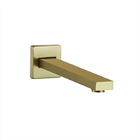 ASTF147-BG Aqua Piazza by KubeBath 7" Long Tub Filler Spout With Aerator - Brushed Gold