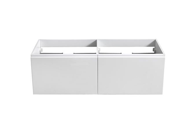 BALLI60D-GW-cabinet 60'' Balli Modern Wall Mount Bathroom cabinet (no counter top no sink) - Gloss White