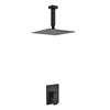 BK-CR3001V Aqua Piazza Black Shower Set w/ 12" Ceiling Mount Square Rain Shower Head - Black