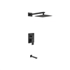 BK-WR200TF2V Aqua Piazza Brass Shower Set w/ 8" Square Rain Shower and Tub Filler - Black