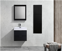 BSL24-BK Bliss 24" Black Wood Wall Mount Modern Bathroom Vanity