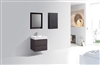 BSL24-GO Bliss 24" Gray Oak White Wood Wall Mount Modern Bathroom Vanity