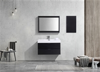 BSL40-BK Bliss 40" Black Wall Mount Modern Bathroom Vanity