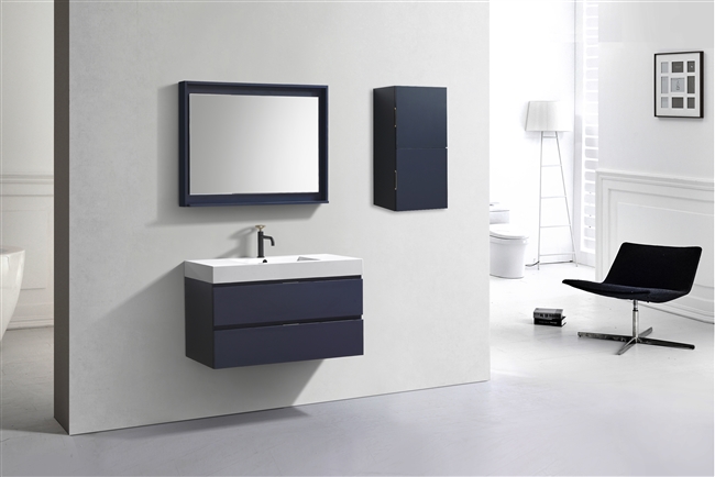 BSL40-Blue Bliss 40" Blue Wall Mount Modern Bathroom Vanity