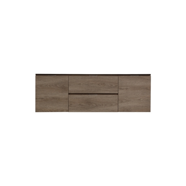 BSL60D-BTN-Cabinet Bliss 60" Butternut Wood Wall Mount Double Sink Modern Bathroom Cabinet only (no counter top no sink)