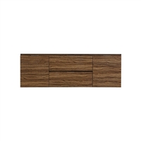 BSL60D-GCN-Cabinet Bliss 60" High Glossy Chestnut Wood Wall Mount Double Sink Modern Bathroom Cabinet only (no counter top no sink)