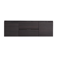 BSL60D-GO-Cabinet Bliss 60" Gray Oak Wood Wall Mount Double Sink Modern Bathroom Cabinet only (no counter top no sink)