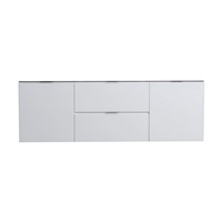 BSL60D-GW-Cabinet Bliss 60" Gloss White Wall Mount Double Sink Modern Bathroom Cabinet only (no counter top no sink)