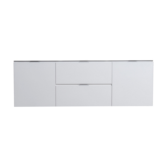 BSL60D-GW-Cabinet Bliss 60" Gloss White Wall Mount Double Sink Modern Bathroom Cabinet only (no counter top no sink)