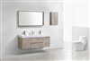 BSL60D-NW Bliss 60" Nature Wood Wall Mount Double Sink Modern Bathroom Vanity