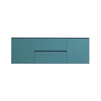 BSL60D-TG-Cabinet Bliss 60" Teal Green Wood Wall Mount Double Sink Modern Bathroom Cabinet only (no counter top no sink)