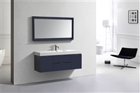 BSL60S-Blue Bliss 60" Blue Wall Mount Single Sink Modern Bathroom Vanity-