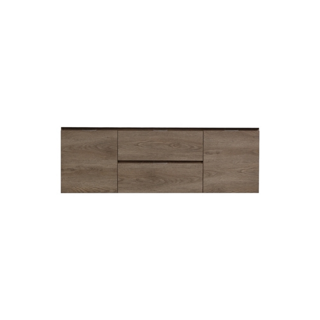 BSL60S-BTN-Cabinet Bliss 60" Butternut Wood Wall Mount Single Sink Modern Bathroom Cabinet only (no counter top no sink)