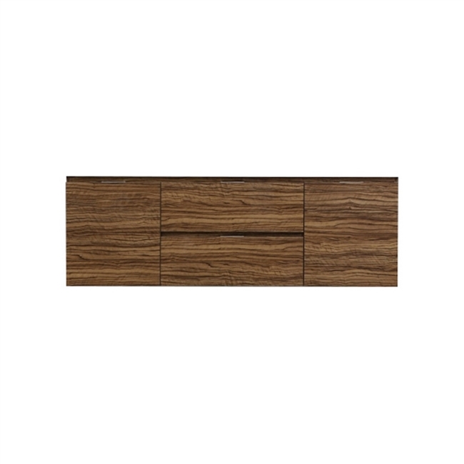 BSL60S-GCN-Cabinet Bliss 60" High Glossy Chestnut Wood Wall Mount Single Sink Modern Bathroom Cabinet only (no counter top no sink)