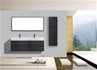 BSL80-GO Bliss 80" Gray Oak Wood Wall Mount Double Sink Modern Bathroom Vanity