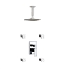 CH-CR2004J2V Aqua Piazza Shower Set w/ 8" Ceiling Mount Square Rain Shower and 4 Body Jets - Chrome