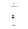 CH-CR300TF2V Aqua Piazza Shower Set w/ 12" Ceiling Mount Square Rain Shower and Tub Filler - Chrome