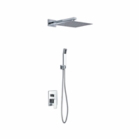 CH-WR300HH2V Aqua Piazza Shower Set w/ 12" Square Rain Shower and Handheld - Chrome