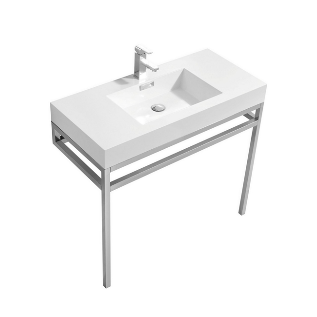 KHAUS36 Haus 36" Stainless Steel Console w/ White Acrylic Sink - Chrome