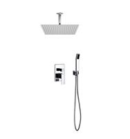 CR500HH2V Aqua Piazza Shower Set w/ 20" Ceiling Mount Square Rain Shower and Handheld