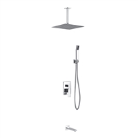 CR500HHTF3V Aqua Piazza Shower Set w/ 20" Ceiling Mount Square Rain Shower, Handheld and Tub Filler -