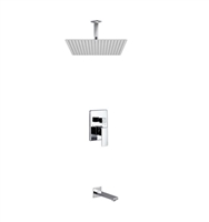 CR500TF2V Aqua Piazza Shower Set w/ 20" Ceiling Mount Square Rain Shower and Tub Filler -