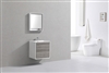 DL24-HG DeLusso 24" Ash Gray Wall Mount Modern Bathroom Vanity