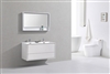 DL48D-GW DeLusso 48" Double Sink Gloss White Wall Mount Modern Bathroom Vanity