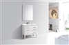 E36-GW Eiffel 36'' High Gloss White Vanity W/ Quartz Counter Top