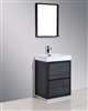 FMB24-GO Bliss 24" Grey Oak Floor Mount Modern Bathroom Vanity