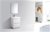 FMB24-GW Bliss 24" Gloss White Floor Mount Modern Bathroom Vanity