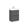 FMB24-VAG Bliss 24" Vulcan Ash Grey Floor Mount Modern Bathroom Vanity