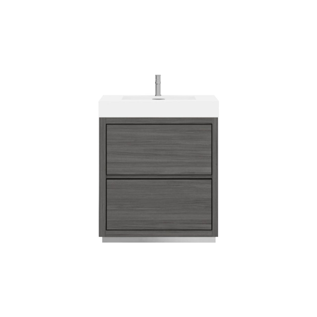 FMB36-VAG Bliss 36" Vulcan Ash Grey Floor Mount Modern Bathroom Vanity