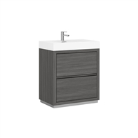 FMB40-VAG Bliss 40" Vulcan Ash Grey Floor Mount Modern Bathroom Vanity