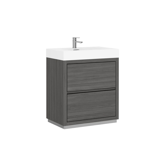 FMB40-VAG Bliss 40" Vulcan Ash Grey Floor Mount Modern Bathroom Vanity