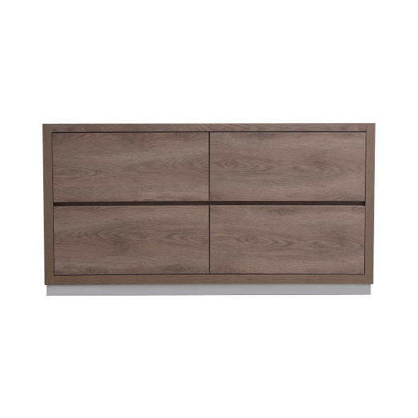 FMB60D-BTN-Cabinet Bliss 60" Butternut Floor Mount Modern Bathroom Cabinet only (no counter top no sink)