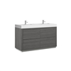 FMB60D-VAG Bliss 60" Vulcan Ash Grey Floor Mount Modern Bathroom Vanity - Double Sink