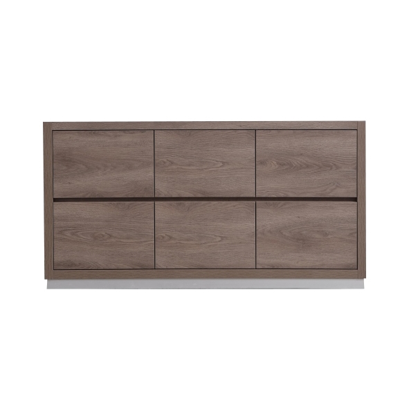 FMB60S-BTN-Cabinet Bliss 60" Butternut Floor Mount Modern Bathroom Cabinet only (no counter top no sink)