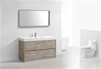 FMB60S-NW Bliss 60" Nature Wood Floor Mount Modern Bathroom Vanity - Single Sink-