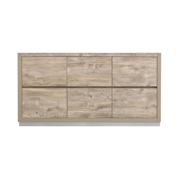 FMB60S-NW-Cabinet Bliss 60" Nature Wood Floor Mount Modern Bathroom Cabinet only (no counter top no sink)