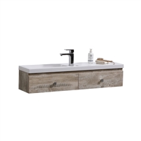 KE1100-NW KUBE ELISE 44â€³ Nature Wood Wall Mount Modern Bathroom Vanity