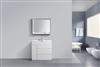 KFM36-GW 36" Milano Gloss White Floor Mount Modern Bathroom Vanity