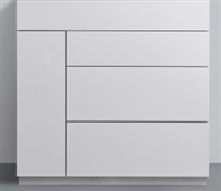 KFM36-GW-cabinet 36" Milano Gloss White Floor Mount Modern Bathroom cabinet (no counter top no sink)