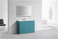 KFM48S-TG 48" Milano Teal Green Floor Mount Modern Bathroom Vanity - Single Sink